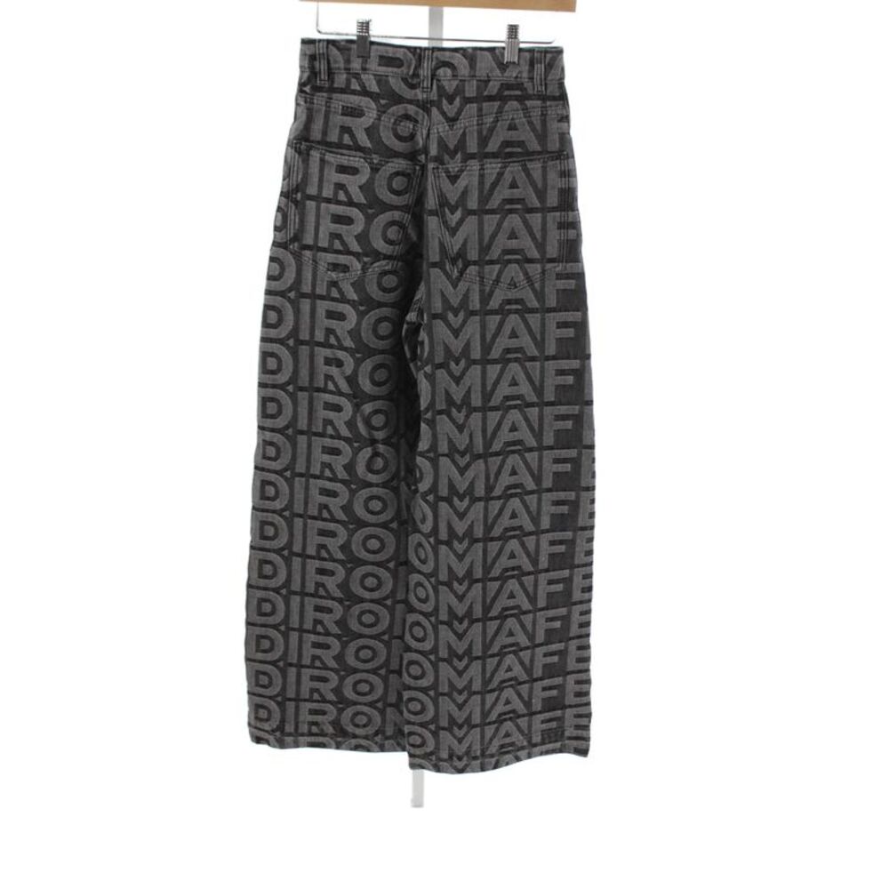 Fendi Womens Gray Logo Wide-Leg Jeans High Rise Button Cotton Size 36 - Picture 3 of 10